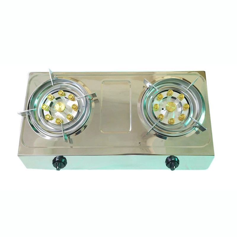 2 Burner Low Price Stainless Steel Table Top Stainless Steel Household-Gas-Stove