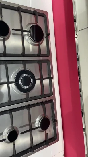Electrodomésticos construidos en utensilios de cocina de acero inoxidable Placa de gas inteligente de 5 quemadores
